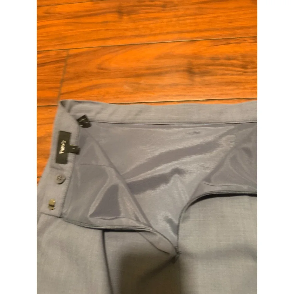 Theory Hemdall B Continuous Blue Grey Wool Blend Pencil Skirt Size 4
